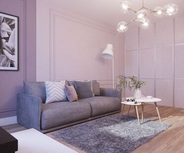 Фото № 5: Дизайн-проект однокомнатной квартиры 45.32  м² Стиль Современная классика для ЖК Московский