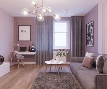 Фото № 4: Дизайн-проект однокомнатной квартиры 45.32  м² Стиль Современная классика для ЖК Московский