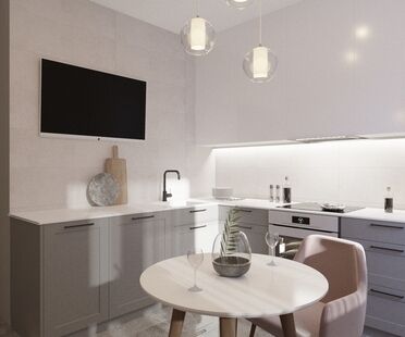 Фото № 6: Дизайн-проект однокомнатной квартиры 45.32  м² Стиль Современная классика для ЖК Московский