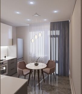 Фото № 3: Дизайн-проект однокомнатной квартиры 45.32  м² Стиль Современная классика для ЖК Московский