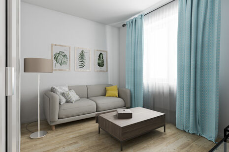 Фото № 1: Дизайн-проект двухкомнатной квартиры 48.2  м² Скандинавский стиль для ЖК Московский