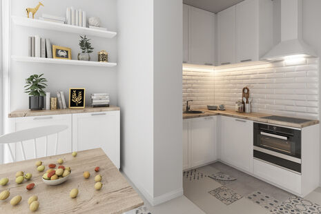 Фото № 2: Дизайн-проект двухкомнатной квартиры 48.2  м² Скандинавский стиль для ЖК Московский