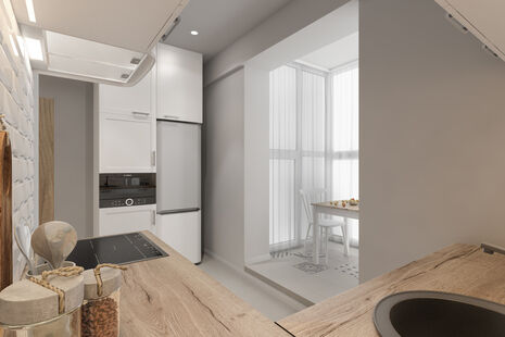 Фото № 3: Дизайн-проект двухкомнатной квартиры 48.2  м² Скандинавский стиль для ЖК Московский