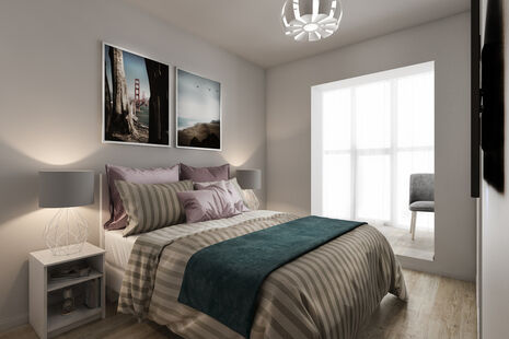 Фото № 5: Дизайн-проект двухкомнатной квартиры 48.2  м² Скандинавский стиль для ЖК Московский