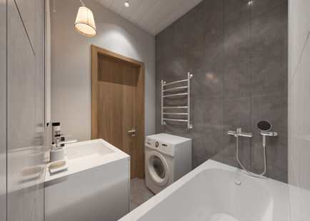 Фото № 6: Дизайн-проект двухкомнатной квартиры 48.2  м² Скандинавский стиль для ЖК Московский