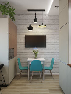 Фото № 4: Дизайн-проект трехкомнатной квартиры 64.45  м² Стиль Контемпорари для ЖК Московский