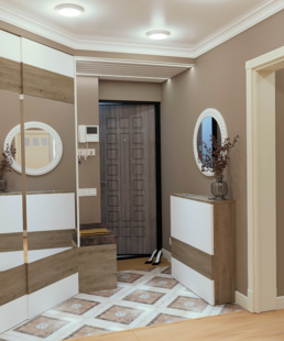 Фото № 3: Дизайн-проект прихожей 12.0  м² Стиль Классика для ЖК Московский