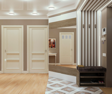 Фото № 2: Дизайн-проект прихожей 12.0  м² Стиль Классика для ЖК Московский
