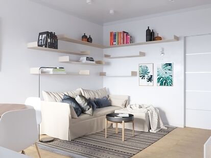 Фото № 1: Дизайн-проект двухкомнатной квартиры 63.9  м² Скандинавский стиль для ЖК Московский