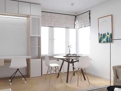 Фото № 5: Дизайн-проект двухкомнатной квартиры 63.9  м² Скандинавский стиль для ЖК Московский