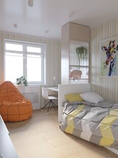 Фото № 3: Дизайн-проект двухкомнатной квартиры 63.9  м² Скандинавский стиль для ЖК Московский