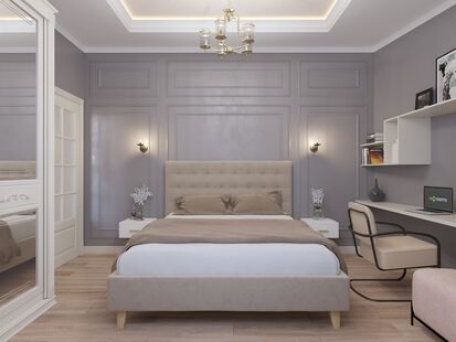 Фото № 2: Дизайн-проект трехкомнатной квартиры 65.52  м² Стиль Современная классика для ЖК Московский