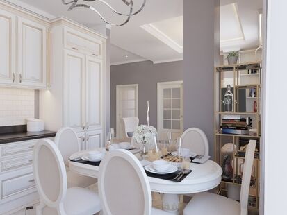 Фото № 4: Дизайн-проект трехкомнатной квартиры 65.52  м² Стиль Современная классика для ЖК Московский