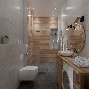 Фото № 3: Дизайн-проект трехкомнатной квартиры 65.52  м² Стиль Современная классика для ЖК Московский