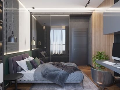 Фото № 3: Дизайн-проект трехкомнатной квартиры 96.78  м² Стиль Модернизм для ЖК Московский