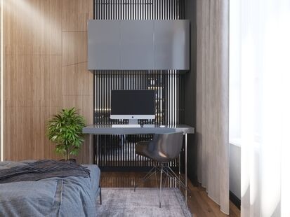 Фото № 4: Дизайн-проект трехкомнатной квартиры 96.78  м² Стиль Модернизм для ЖК Московский