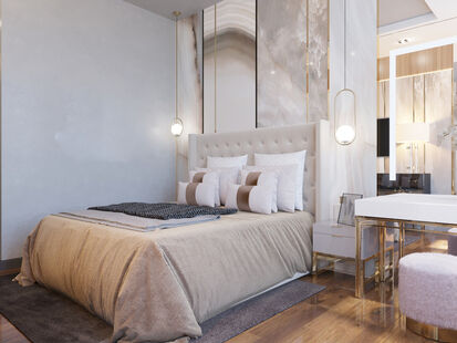 Фото № 6: Дизайн-проект трехкомнатной квартиры 96.78  м² Стиль Модернизм для ЖК Московский