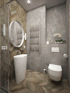 Фото № 5: Дизайн-проект квартиры-студии 33.5  м² Скандинавский стиль для ЖК Московский