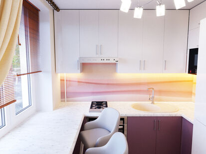 Фото № 3: Дизайн-проект трехкомнатной квартиры 54.7  м² Стиль Фьюжн для ЖК Московский