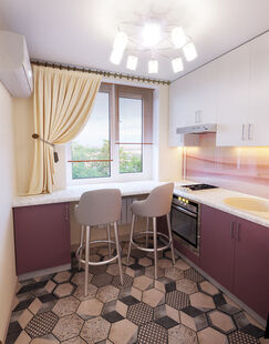 Фото № 2: Дизайн-проект трехкомнатной квартиры 54.7  м² Стиль Фьюжн для ЖК Московский