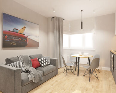 Фото № 5: Дизайн-проект двухкомнатной квартиры 68.7  м² Стиль Контемпорари для ЖК Московский