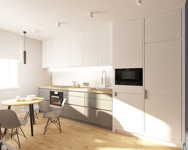 Фото № 3: Дизайн-проект двухкомнатной квартиры 68.7  м² Стиль Контемпорари для ЖК Московский