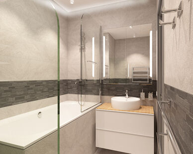 Фото № 6: Дизайн-проект двухкомнатной квартиры 68.7  м² Стиль Контемпорари для ЖК Московский