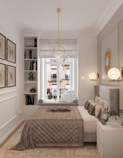 Фото № 5: Дизайн-проект двухкомнатной квартиры 47.5  м² Стиль арт-деко для ЖК Московский