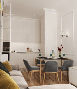 Фото № 2: Дизайн-проект двухкомнатной квартиры 47.5  м² Стиль арт-деко для ЖК Московский