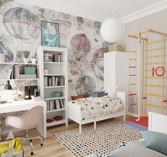 Фото № 4: Дизайн-проект двухкомнатной квартиры 47.5  м² Стиль арт-деко для ЖК Московский