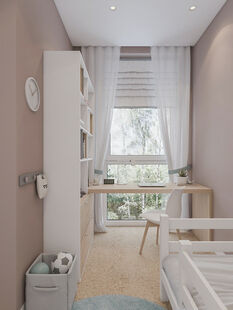 Фото № 4: Дизайн-проект трехкомнатной квартиры 50.4  м² Стиль Контемпорари для ЖК Московский