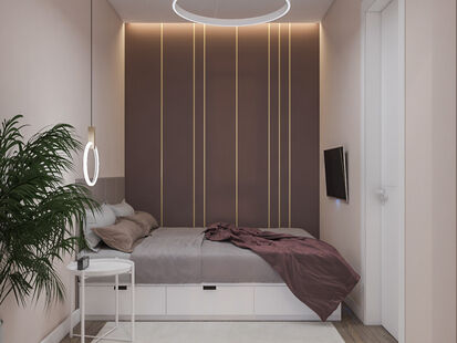 Фото № 3: Дизайн-проект трехкомнатной квартиры 50.4  м² Стиль Контемпорари для ЖК Московский