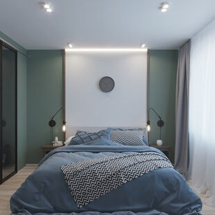 Фото № 6: Дизайн-проект трехкомнатной квартиры 68.69  м² Стиль Модернизм для ЖК Московский