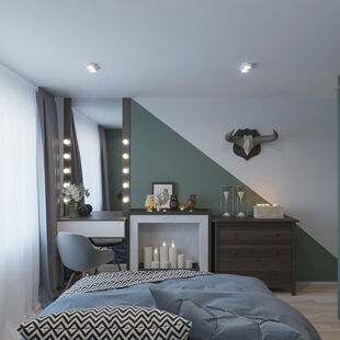 Фото № 4: Дизайн-проект трехкомнатной квартиры 68.69  м² Стиль Модернизм для ЖК Московский