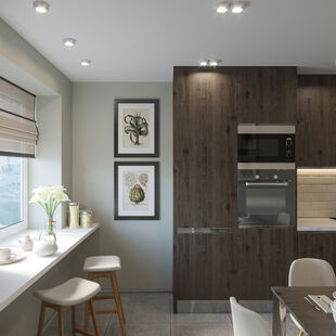 Фото № 5: Дизайн-проект трехкомнатной квартиры 68.69  м² Стиль Модернизм для ЖК Московский