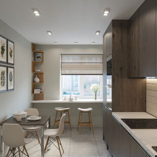 Фото № 2: Дизайн-проект трехкомнатной квартиры 68.69  м² Стиль Модернизм для ЖК Московский