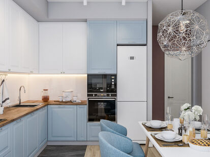 Фото № 5: Дизайн-проект пятикомнатной квартиры 124.9  м² Скандинавский стиль для ЖК Московский