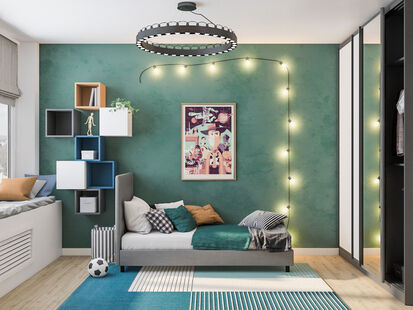 Фото № 6: Дизайн-проект пятикомнатной квартиры 124.9  м² Скандинавский стиль для ЖК Московский