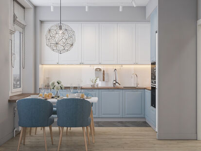 Фото № 4: Дизайн-проект пятикомнатной квартиры 124.9  м² Скандинавский стиль для ЖК Московский