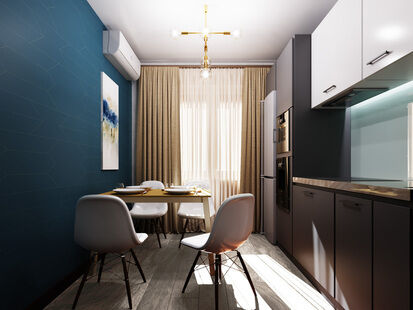 Фото № 4: Дизайн-проект двухкомнатной квартиры 41.83  м² Стиль Модернизм для ЖК Московский