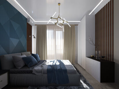 Фото № 6: Дизайн-проект двухкомнатной квартиры 41.83  м² Стиль Модернизм для ЖК Московский