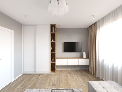 Фото № 6: Дизайн-проект двухкомнатной квартиры 51.7  м² Стиль Минимализм для ЖК Московский