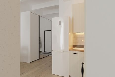 Фото № 6: Дизайн-проект квартиры-студии 35.9  м² Скандинавский стиль для ЖК Московский