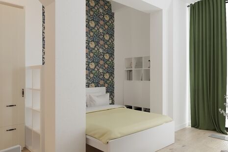 Фото № 2: Дизайн-проект квартиры-студии 35.9  м² Скандинавский стиль для ЖК Московский