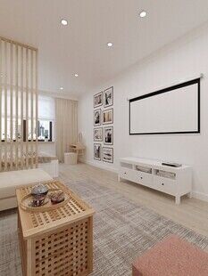 Фото № 2: Дизайн-проект трехкомнатной квартиры 79.92  м² Стиль Контемпорари для ЖК Московский