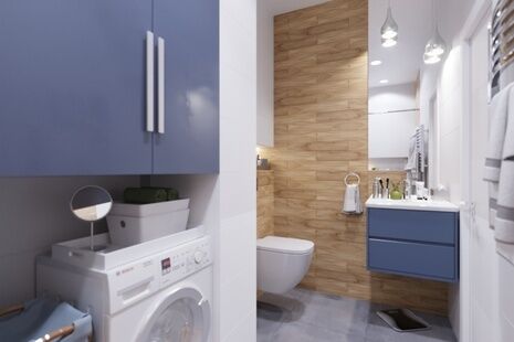 Фото № 4: Дизайн-проект однокомнатной квартиры 46.1  м² Скандинавский стиль для ЖК Московский