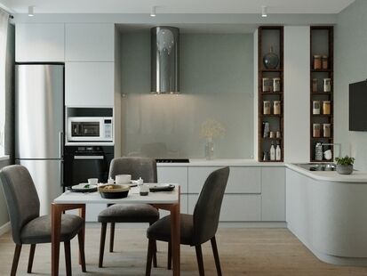 Фото № 1: Дизайн-проект кухни 11.21  м² Стиль Контемпорари для ЖК Московский