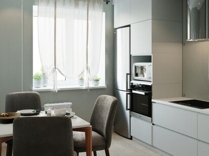 Фото № 2: Дизайн-проект кухни 11.21  м² Стиль Контемпорари для ЖК Московский