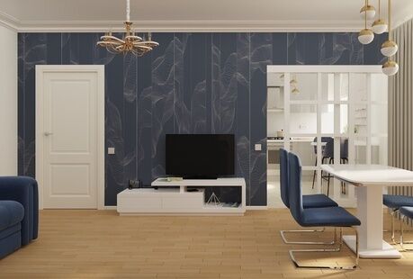 Фото № 1: Дизайн-проект трехкомнатной квартиры 71.14  м² Стиль арт-деко для ЖК Московский