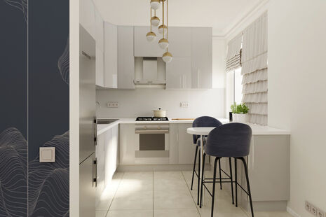 Фото № 2: Дизайн-проект трехкомнатной квартиры 71.14  м² Стиль арт-деко для ЖК Московский